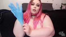 Redare Bbw baby hj pov mănuși de box vopsea pe bază de cauciuc joacă