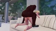 Play Blond missy favours a blacken bull through 3d