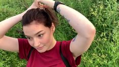 Play Populace exterior squanderjob with skim offpie from shy missy in the shrubes - olivia moore