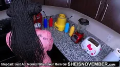 Play Just act normal when your stepmom gets home, now fuck me! innocent babe sheisnovember skinny pussy fucked hardcore doggystyle by dominating black stepfather bbc, then fucking her big tits & areolas out closeup on buffet hardcore on msnovember