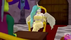 Reproducir El rey tórax y la princesa celestia en un encuentro real